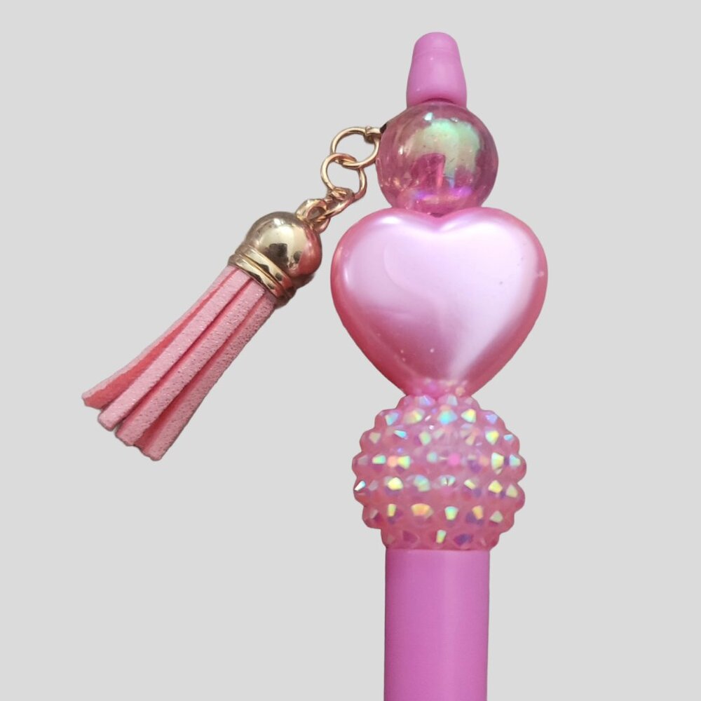 Valentine Heart Beaded Pen. Brand New.  Handcrafted. - Picture 3 of 4